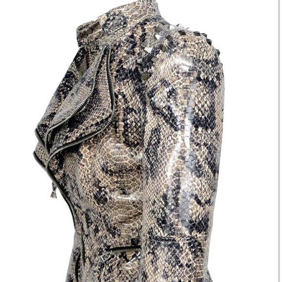 Fashion SX Rivet Faux Leather Jacket Zipper Moto Biker - Picture 2 of 14